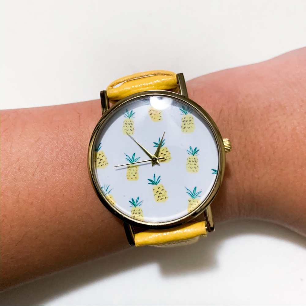 Yellow Pineapple Wrist Watch